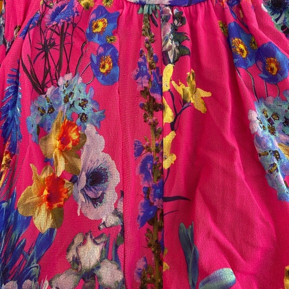 Fuzzi Abito Halter Midi Dress Halter in Hot Pink Floral Size Medium - Picture 8 of 9